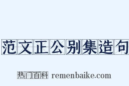 范文正公别集造句是什么意思的图片